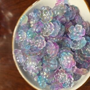 Iridescent Floral Glass Beads- 30pcs Bag